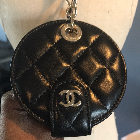 NWT Rare Chanel Black Lambskin Leather Luggage Tag - Picture 3 of 7